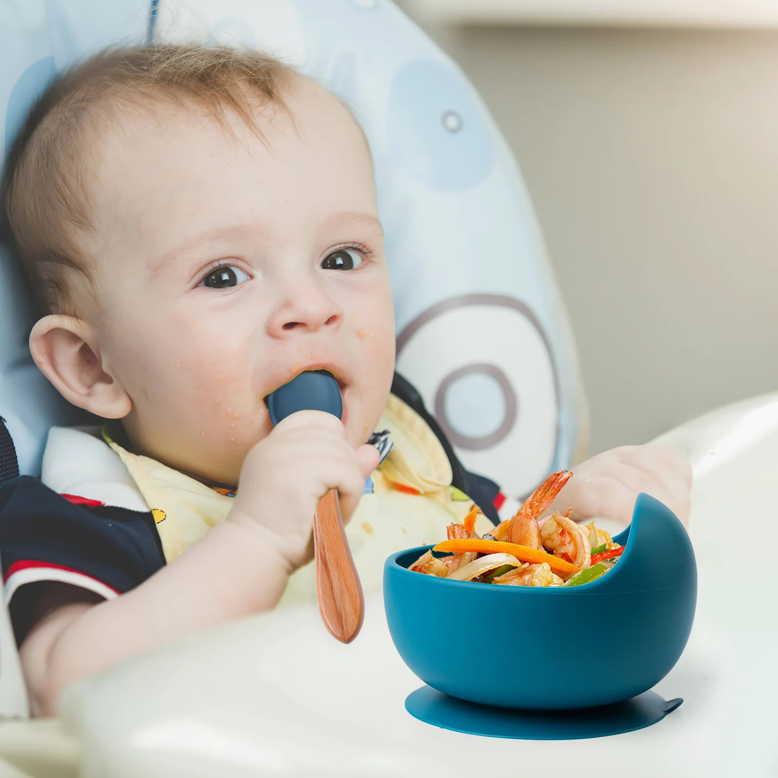 3PCS/Set Silicone Baby Feeding Bowl Tableware for Kids Waterproof Suction Bowl With Spoon